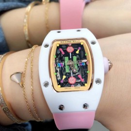 Richard Mille Bon Bon Series Fashion Rubber Strap Watch Pink