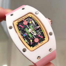 Richard Mille Bon Bon Series Fashion Rubber Strap Watch Pink