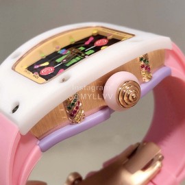Richard Mille Bon Bon Series Fashion Rubber Strap Watch Pink