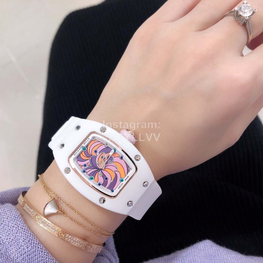 Richard Mille Bon Bon Series New Rubber Strap Watch White
