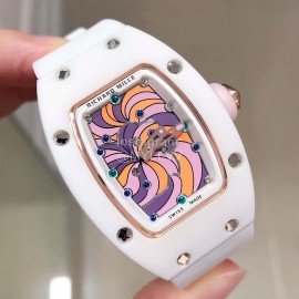 Richard Mille Bon Bon Series New Rubber Strap Watch White
