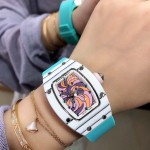 Richard Mille Bon Bon Series New Rubber Strap Watch Blue