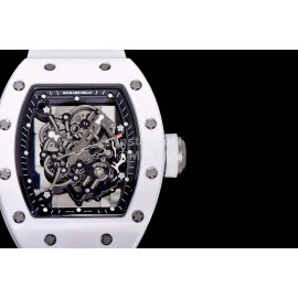 Richard Mille Rubber Strap Ceramic Case Watch Rm055 White
