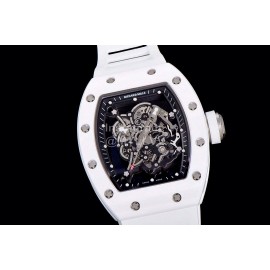 Richard Mille Rubber Strap Ceramic Case Watch Rm055 White