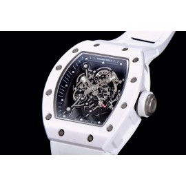 Richard Mille Rubber Strap Ceramic Case Watch Rm055 White