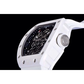 Richard Mille Rubber Strap Ceramic Case Watch Rm055 White