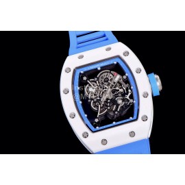 Richard Mille New Rubber Strap Ceramic Case Watch Rm055 Blue