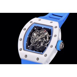 Richard Mille New Rubber Strap Ceramic Case Watch Rm055 Blue