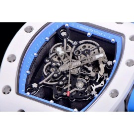 Richard Mille New Rubber Strap Ceramic Case Watch Rm055 Blue