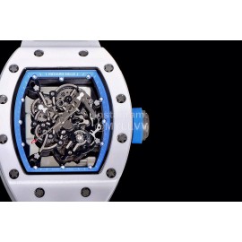 Richard Mille Fashion Rubber Strap Ceramic Case Watch Rm055 Blue