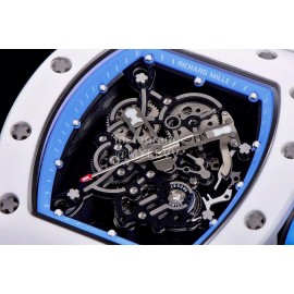 Richard Mille Fashion Rubber Strap Ceramic Case Watch Rm055 Blue