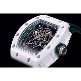 Richard Mille Fashion Rubber Strap Ceramic Case Watch Rm055 Green