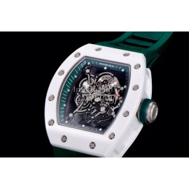 Richard Mille Fashion Rubber Strap Ceramic Case Watch Rm055 Green