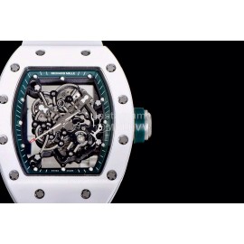 Richard Mille Fashion Rubber Strap Ceramic Case Watch Rm055 White