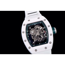 Richard Mille Fashion Rubber Strap Ceramic Case Watch Rm055 White