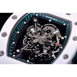 Richard Mille Fashion Rubber Strap Ceramic Case Watch Rm055 White