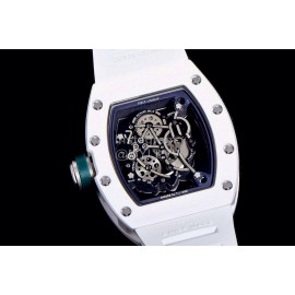 Richard Mille Fashion Rubber Strap Ceramic Case Watch Rm055 White