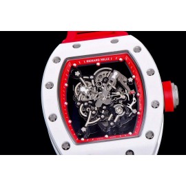 Richard Mille Fashion Rubber Strap Ceramic Case Watch Rm055 Red