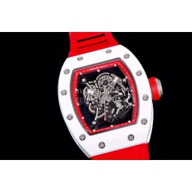 Richard Mille Fashion Rubber Strap Ceramic Case Watch Rm055 Red
