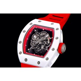 Richard Mille Fashion Rubber Strap Ceramic Case Watch Rm055 Red