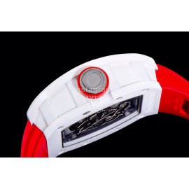 Richard Mille Fashion Rubber Strap Ceramic Case Watch Rm055 Red