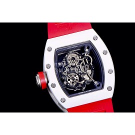Richard Mille Fashion Rubber Strap Ceramic Case Watch Rm055 Red