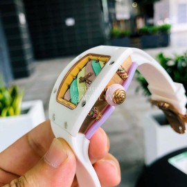 Richard Mille Enamel Dial Rubber Strap Watch White