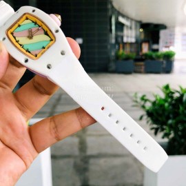 Richard Mille Enamel Dial Rubber Strap Watch White