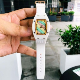 Richard Mille Enamel Dial Rubber Strap Watch White