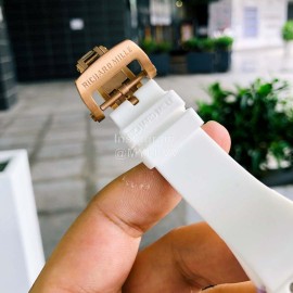 Richard Mille Enamel Dial Rubber Strap Watch White