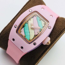 Richard Mille Hb Factory Enamel Dial Rubber Strap Watch Pink