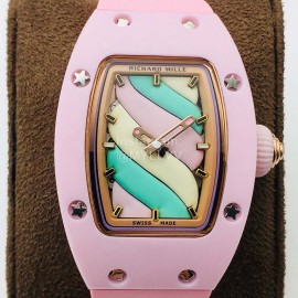 Richard Mille Hb Factory Enamel Dial Rubber Strap Watch Pink