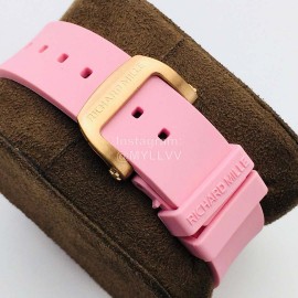 Richard Mille Hb Factory Enamel Dial Rubber Strap Watch Pink