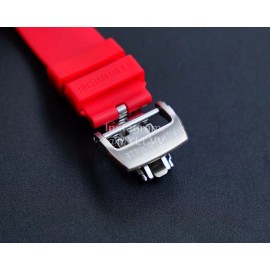 Richard Mille Carbon Fiber Case Red Rubber Strap Watch