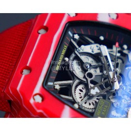 Richard Mille Carbon Fiber Case Red Nylon Strap Watch