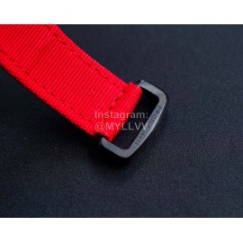 Richard Mille Carbon Fiber Case Red Nylon Strap Watch
