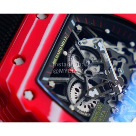Richard Mille Carbon Fiber Case Nylon Strap Watch Red