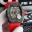 Richard Mille Carbon Fiber Case Mechanical Watch Red Rm011-03