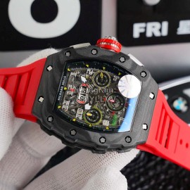 Richard Mille Carbon Fiber Case Mechanical Watch Red Rm011-03