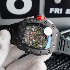 Richard Mille Carbon Fiber Case Mechanical Watch Black Rm011-03