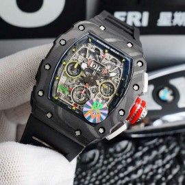 Richard Mille Carbon Fiber Case Mechanical Watch Black Rm011-03