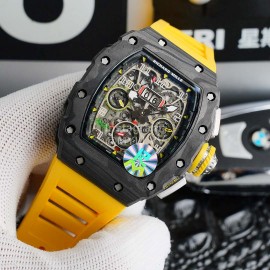 Richard Mille Carbon Fiber Case Mechanical Watch Yellow Rm011-03