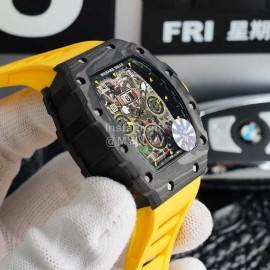 Richard Mille Carbon Fiber Case Mechanical Watch Yellow Rm011-03
