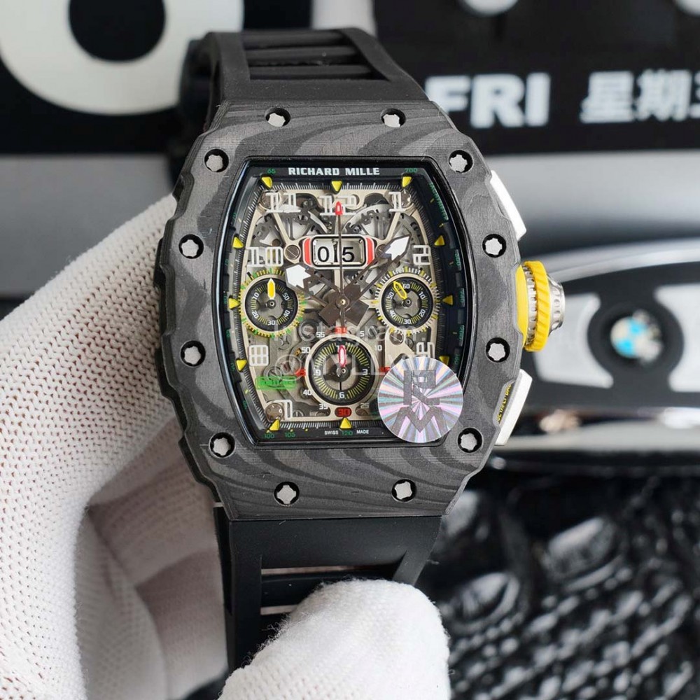 Richard Mille Carbon Fiber Case Mechanical Watch Rm011-03
