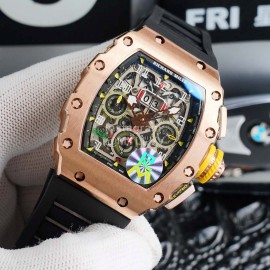 Richard Mille Carbon Fiber Case Rubber Strap Mechanical Watch Rm011-03
