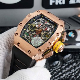 Richard Mille Carbon Fiber Case Rubber Strap Mechanical Watch Rm011-03