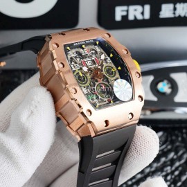 Richard Mille Carbon Fiber Case Rubber Strap Mechanical Watch Rm011-03