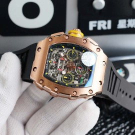 Richard Mille Carbon Fiber Case Rubber Strap Mechanical Watch Rm011-03