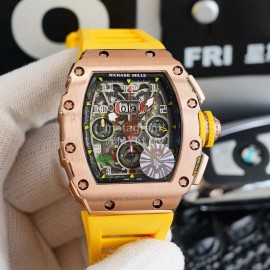 Richard Mille Rubber Strap Carbon Fiber Case Mechanical Watch Rm011-03