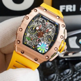Richard Mille Rubber Strap Carbon Fiber Case Mechanical Watch Rm011-03